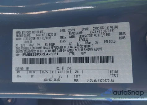 2024 Ford Bronco Wildtrak from USA, damaged, VIN 1FMEE2BPXRLA26061